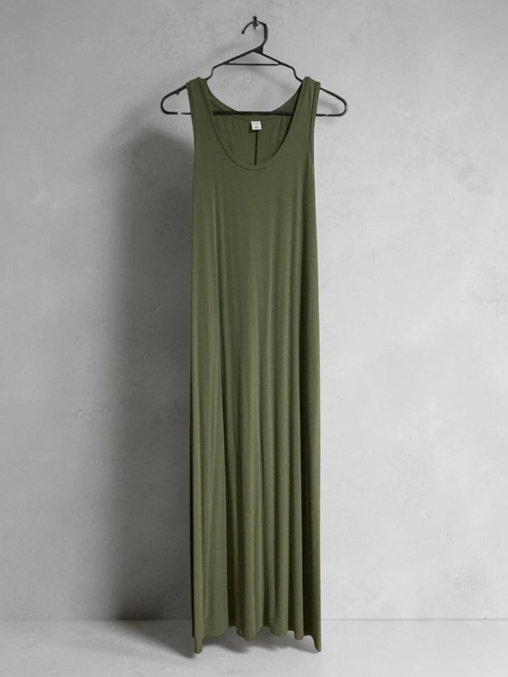 Old Navy Green Sleeveless Scoop Neck Sheath Maxi Dress with Pockets Small